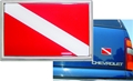 Innovative Chrome Automobile Dive Flag Emblem