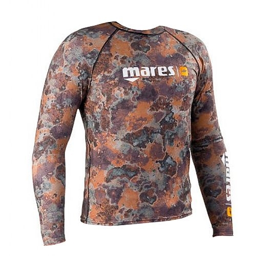 Mares Pure Instinct Mens Rash Guard Top Camo Brown