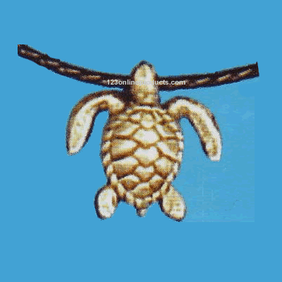 Pewter Turtle Pendant with Braided Necklace