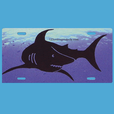 Shark License Plate Swimming Underwater Teeth Smile