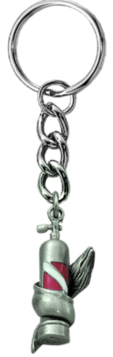 Scuba Diving Tank Pewter Key Ring
