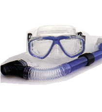 Oceanways Caribbean 2 Window Mask Wave Guard Snorkel Set