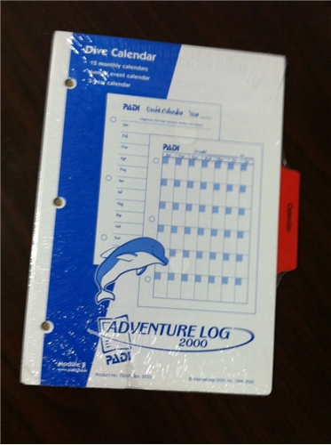PADI Dive Calendar Log Pages - CLOSEOUT