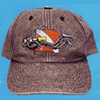 Swimming Scuba Diver Black Denim Hat