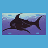 Shark License Plate Swimming Underwater Teeth Smile