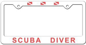 Scuba Diver Plastic License Plate Frame