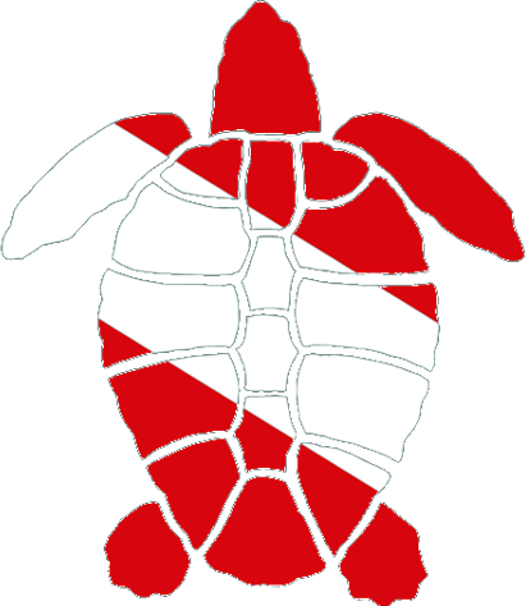 Innovative Turtle Dive Flag Die Cut Bumper Sticker
