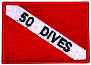 Innovative Emroidered 50 Dives Dive Flag Patch