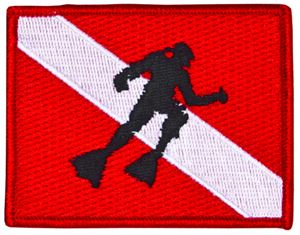 Innovative Emroidered Dive Flag With Diver Patch