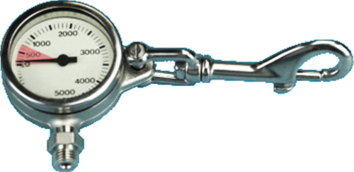 Trident 5000 PSI Submersible Pressure Gauge with Clip