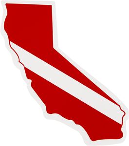 Trident Large California State Dive Flag Sticker