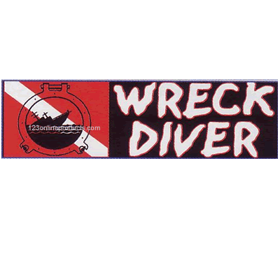 Trident Wreck Diver with Dive Flag Image Bumper Sticker
