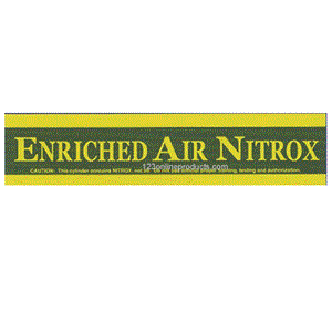 Trident 23 Inch Large Enriched Air Nitrox Tank Sticker