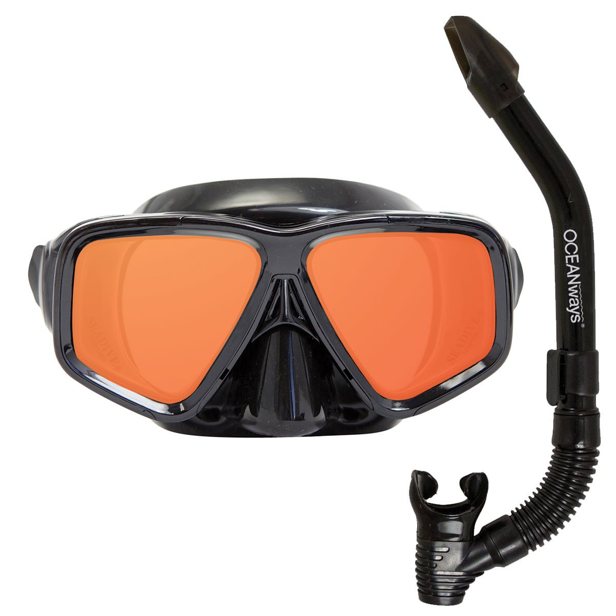 Oceanways SeeSharp Dry Snorkel and Mask Combo
