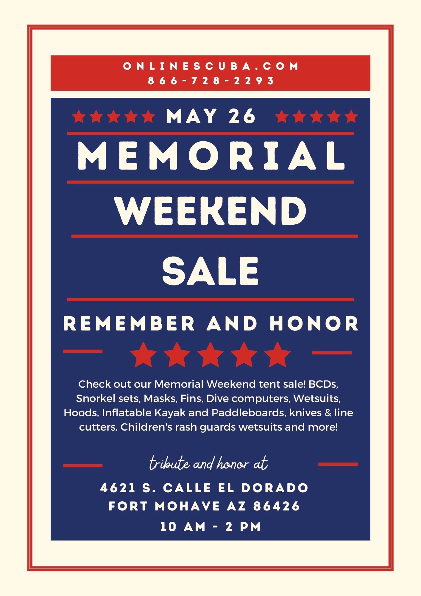 Memorial Day Week Sale