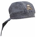 Trident Skull & Crossbones Denim Skull Cap