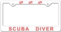 Scuba Diver Plastic License Plate Frame