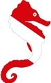 Sea Horse Dive Flag Scuba Diving Die Cut Bumper Sticker