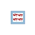 Trident Small USA Dive Flag Stickers 4-Pack