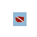 Trident Large Washington State Dive Flag Sticker