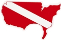 Trident Large USA Dive Flag Sticker
