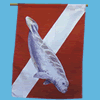 Trident Manatee on Dive Flag House Flag Banner