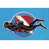 Trident 10 Inch Scuba Diver Holding Dive Flag Sticker