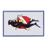 Trident 2x3.5 Inch Scuba Diver Holding Dive Flag Sticker