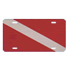 Red & White Dive Flag Plastic License Plate