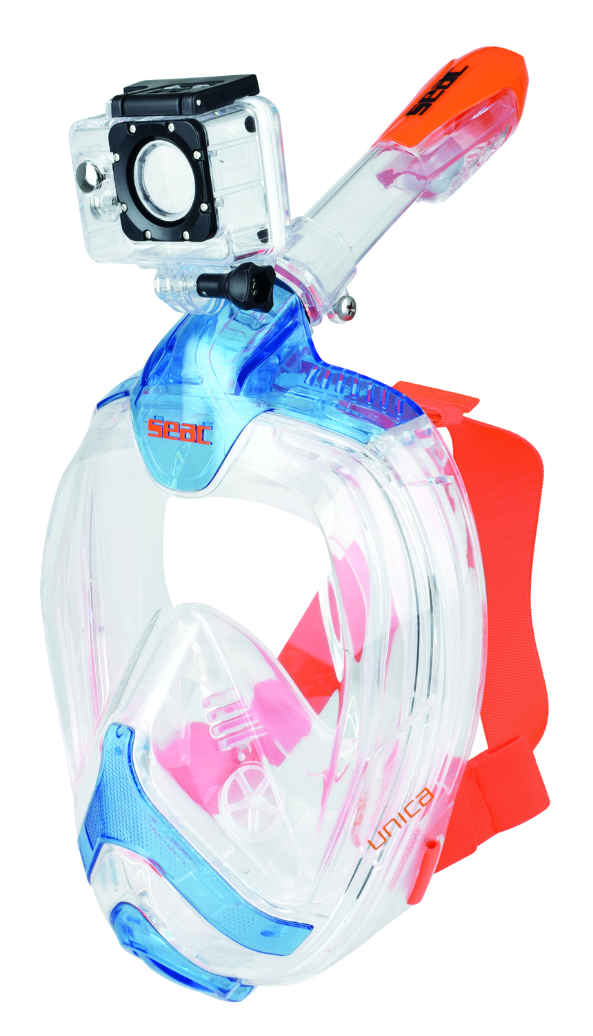 SEAC Unica Full Face Snorkeling Mask 180° GoPro Compatible Snorkel Mask Bag
