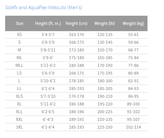 Aqualung Fins Size Chart