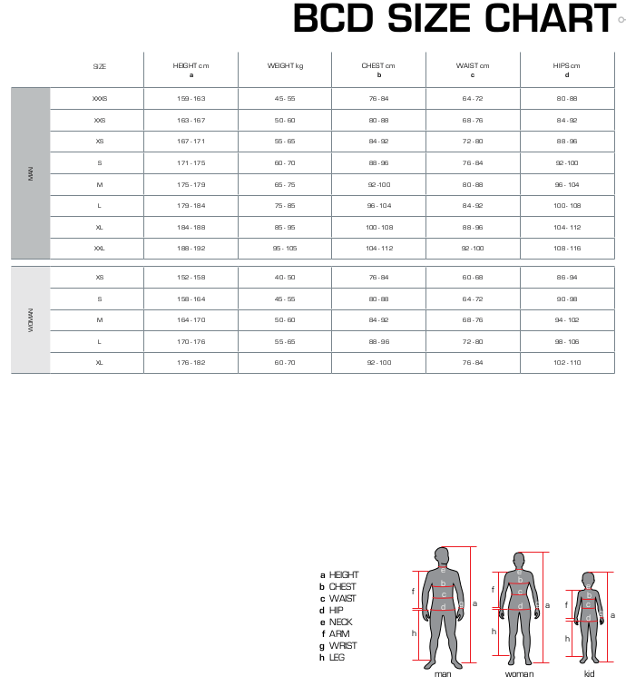 Mares Bcd Size Chart