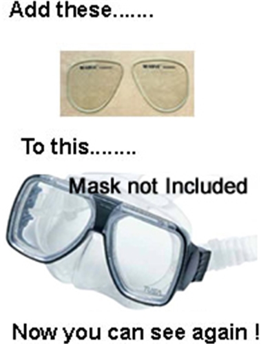 Corrective Lenses For Scuba or Dive Masks (Mask Not Incl.)