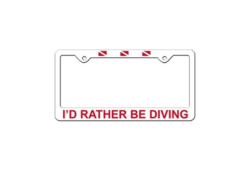 Trident I&#39;d Rather Be Diving License Plate Frame
