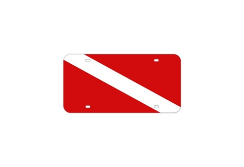 Trident Scuba Dive Flag Metal License Plate