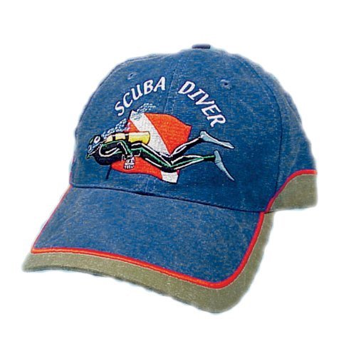 Trident Embroidered Scuba Diver Blue Denim Hat
