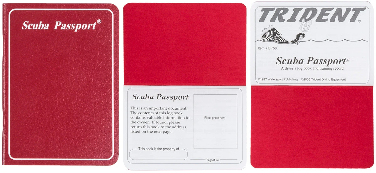 Trident Scuba Passport Log Book