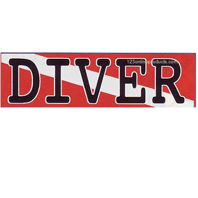 Trident Diver on Dive Flag Background Bumper Sticker
