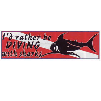 Trident I&#39;d Rather Be Diving With Sharks Bumper Sticker