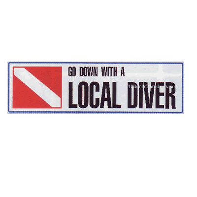 Trident Go Down with A Local Diver Bumper Sticker