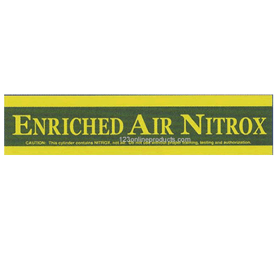 Trident 23 Inch Large Enriched Air Nitrox Tank Sticker