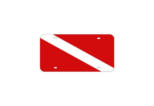 Trident Scuba Dive Flag Metal License Plate