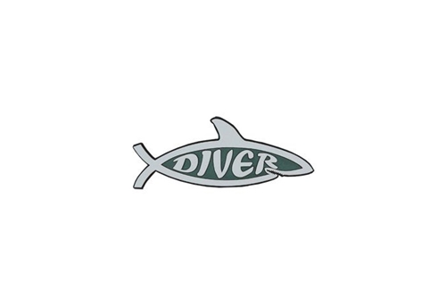 Trident Shark Diver Christian Style Stick-On-Emblem