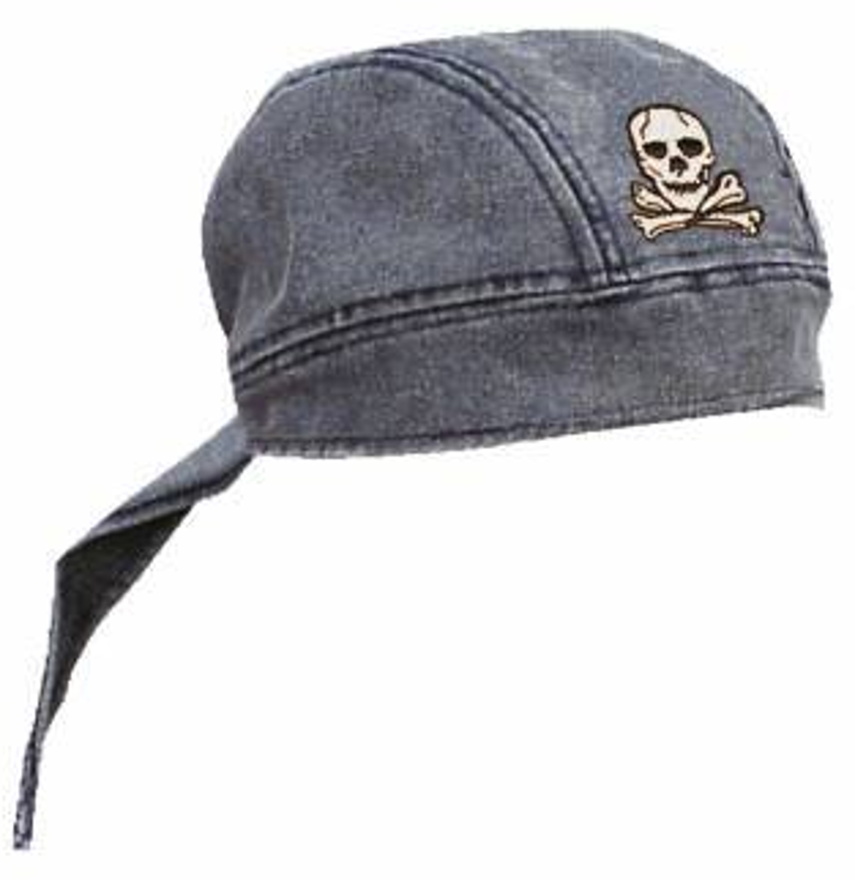 Trident Skull &amp; Crossbones Denim Skull Cap