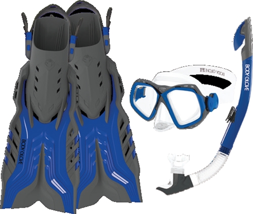 Body Glove Fiji Mask Snorkel and Fin Set with GoPro Mount