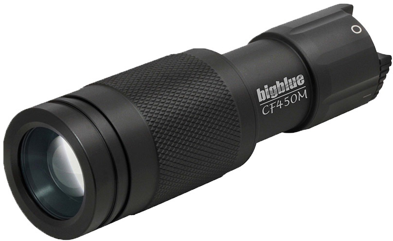 Bigblue 450 Lumen Mini Focusable Light with Glove Pouch and Batteries