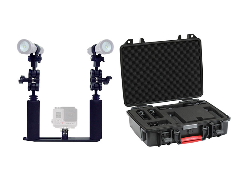 Bigblue Camera Tray Kit with Two lights and Hard Case