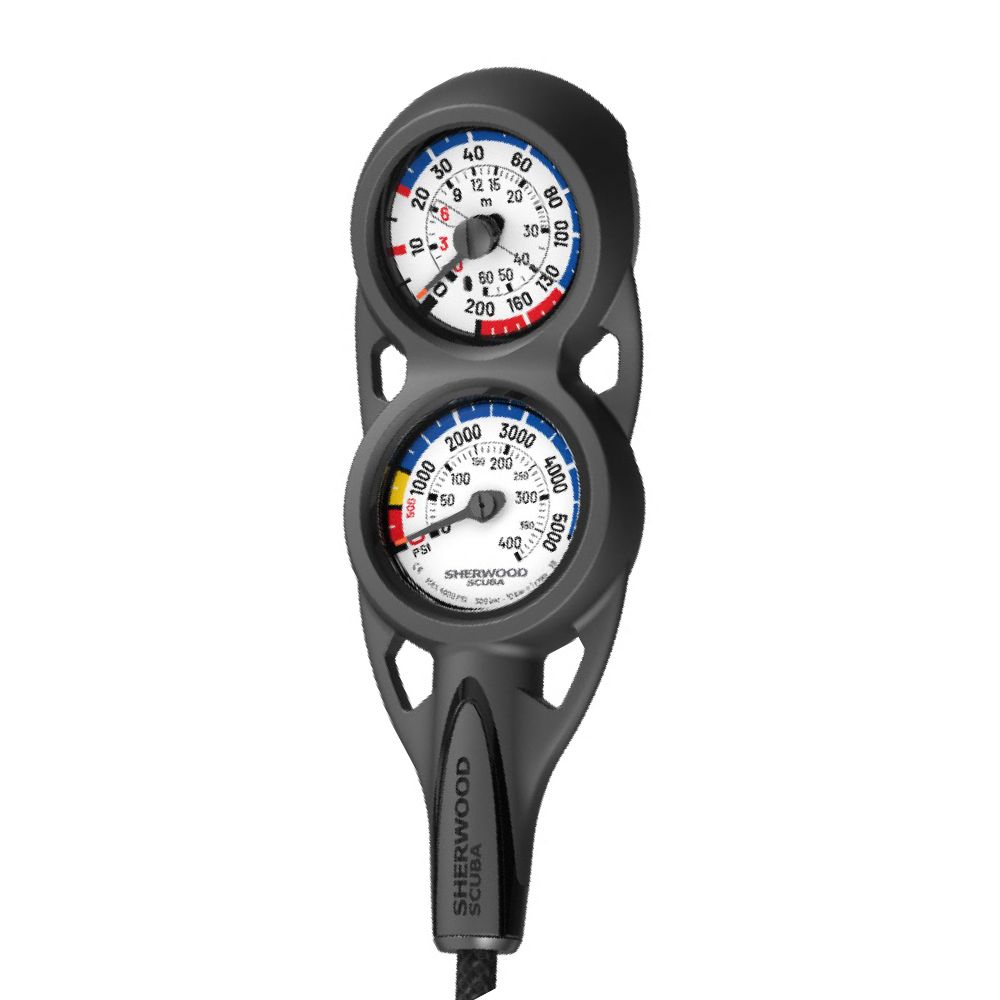 Sherwood 2 Depth &amp; Pressure Gauge Analog Console