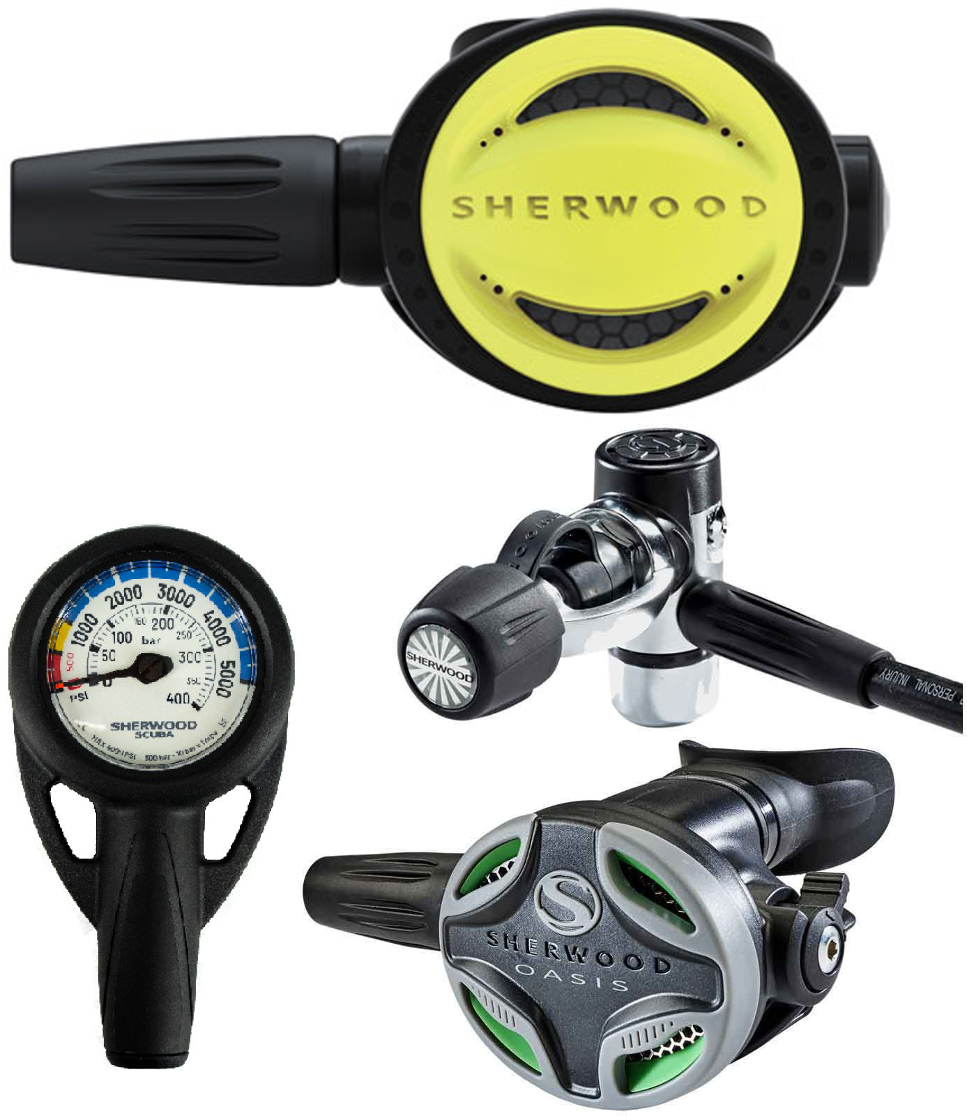 Sherwood Oasis Pro Regulator Octo and Pressure Gauge