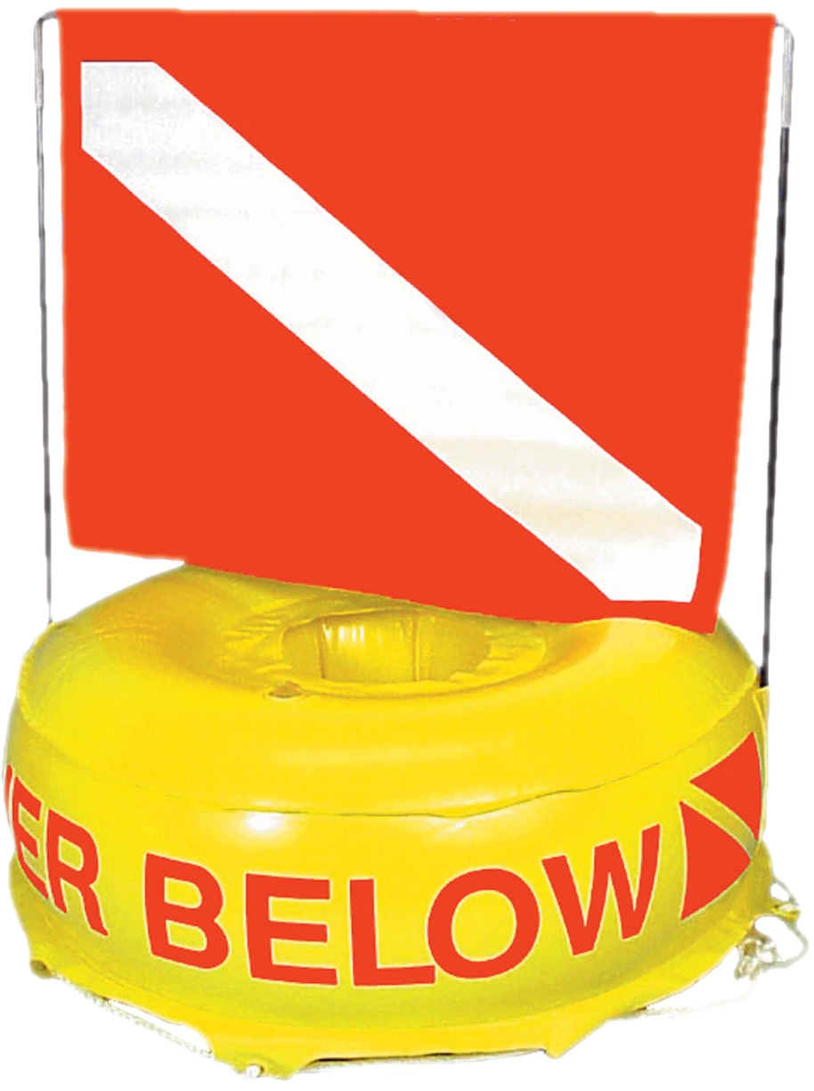 Inflatable Diver Below Dive Flag Buoy